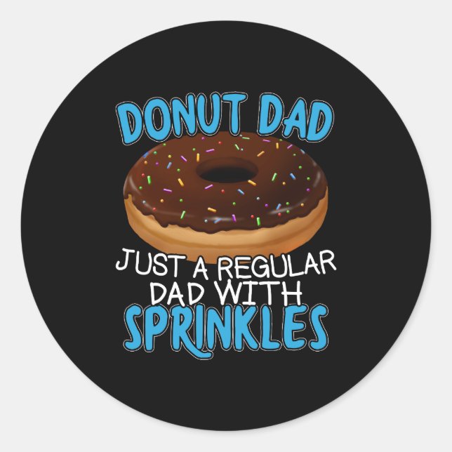 Donut Vater - Doughnut Lover mit Sprinklen Runder Aufkleber (Vorderseite)