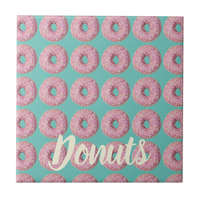 Donut Veganes Muster für Vegetarian Sweet Tooth Fliese (Vorderseite)