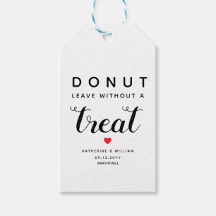 Donut verlasse ohne Leckerei-Gastgeschenk Hochzeit Geschenkanhänger