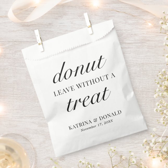 Donut Verlasse ohne Leckerei | Hochzeit Geschenktütchen (Ausgeschnitten)