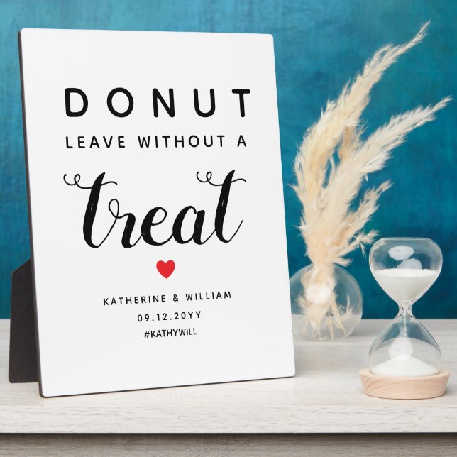 Donut Verlassen ohne Leckerei Gastgeschenk Hochzei Fotoplatte (Seite)