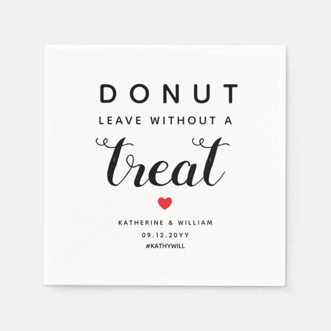 Donut Verlasst ohne Leckerei Hochzeit Serviette (Vorderseite)