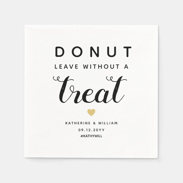 Donut Verlasst ohne Leckerei Moderne Hochzeit Serviette (Vorderseite)