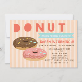 Donut verpassen dieses Party - Donuts Party Einlad Einladung