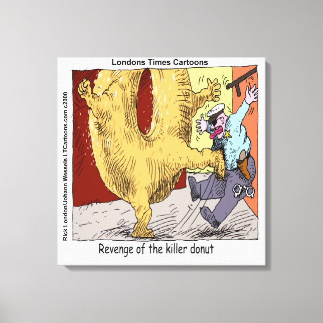 Donut Vs Police Drôle Drôle Dessin Sur Toile Impri (Recto)