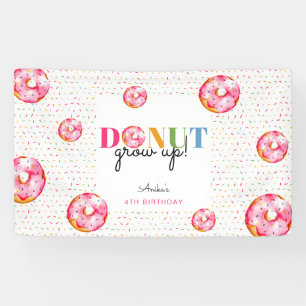 Donut wachsen auf Birthday Wasserfarbe Regenbogens Banner