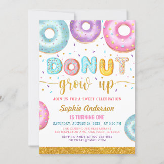 Donut wächst bis zum 1. Geburtstag Einladung