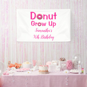 Donut wächst zum Geburtstag auf Banner