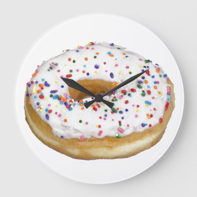 DONUT Wall Clock for Kitchen Große Wanduhr (Vorderseite)