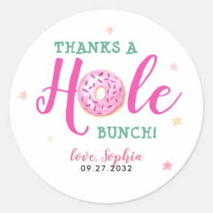 Donut Watercolor dank einem Hole Bunch vielen Dank Runder Aufkleber