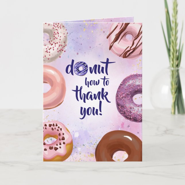 Donut Watercolor Vielen Dank Karte (Vorderseite)