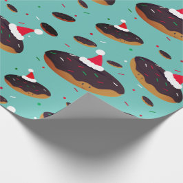 Donut Weihnachtsmannmützen Muster Weihnachten Geschenkpapier
