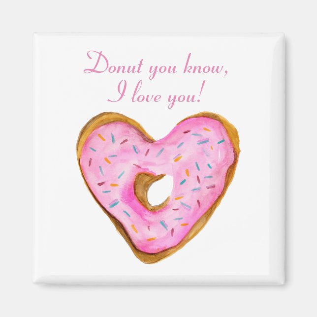 Donut, weißt du, ich Liebe du Herz Donut Magnet (Vorne)