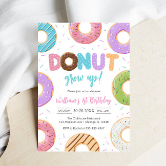 Donut-werde-gross-Donut-Geburtstags-Einladung Einladung