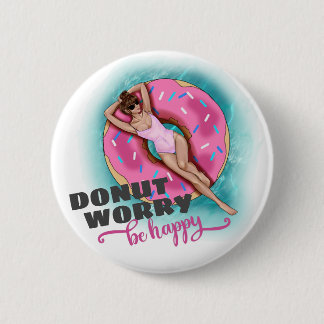 Donut Worry Be Happy Fun Pool Float Button