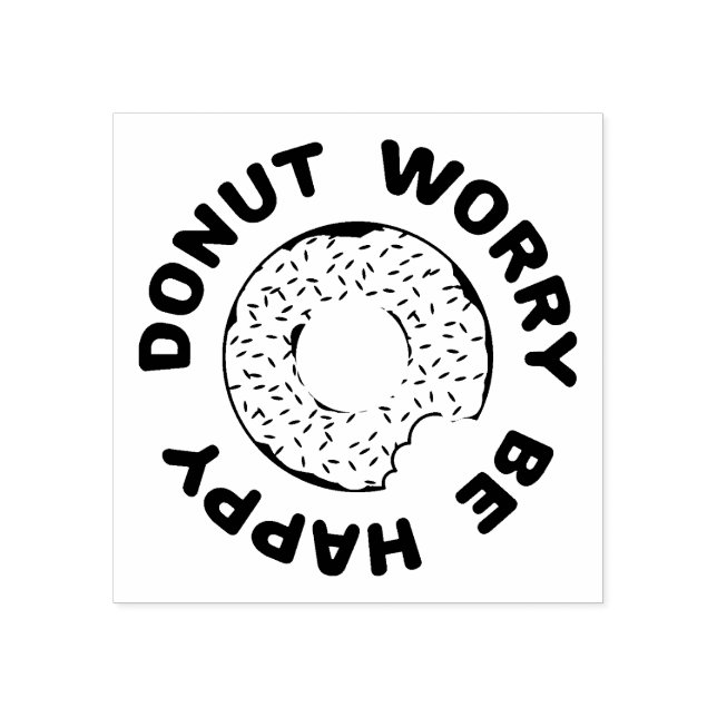 Donut Worry Be Happy Gummistempel (Prägung)