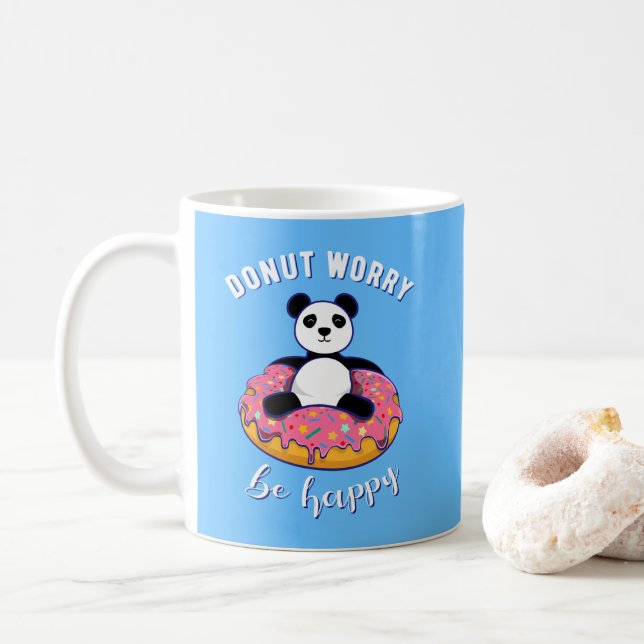 Donut Worry Be Happy II Kaffeetasse (Mit Donut)