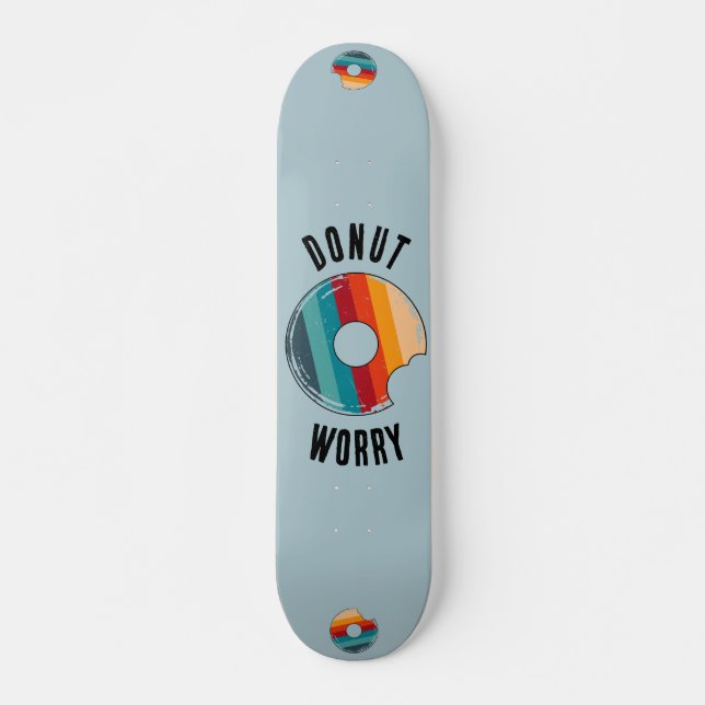 Donut Worry Green Retro Skateboard Deck (Vorne)