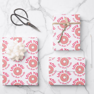 Donut Wrapping Paper Flat Sheet Set 3 Geschenkpapier Set