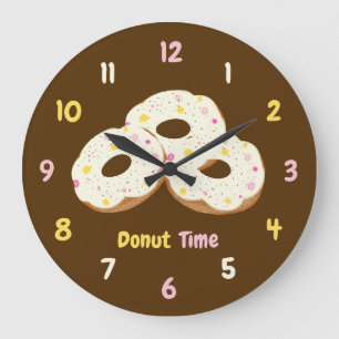 Donut-Zeit – Bunte Donuts Große Wanduhr