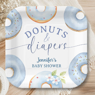 Donuts Baby Shower Junge Blau Brunch Pappteller
