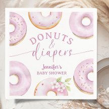 Donuts Baby Shower Mädchen Rosa Brunch Papier Serv