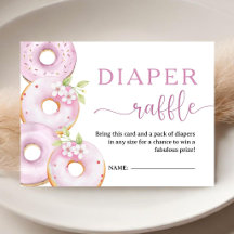 Donuts Baby Shower Mädchen Rosa Windel Raffle
