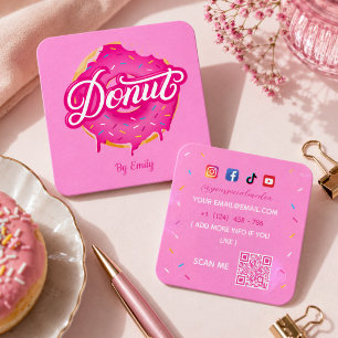 Donuts Bakery Square Business Card Quadratische Visitenkarte