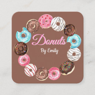 Donuts Bakery Square Business Card Quadratische Visitenkarte