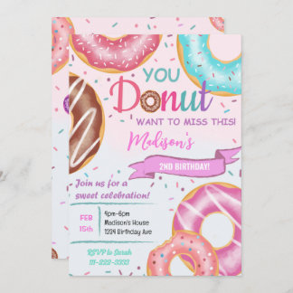 Donuts colorés Invitation Anniversaire