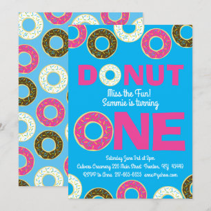 Donuts Colorful 1. Geburtstagseinladungen Einladung