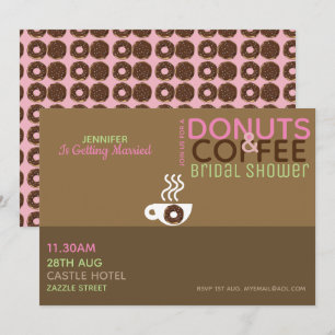 DONUTS DE CAFÉ Invitation de douche nuptiale Pink 