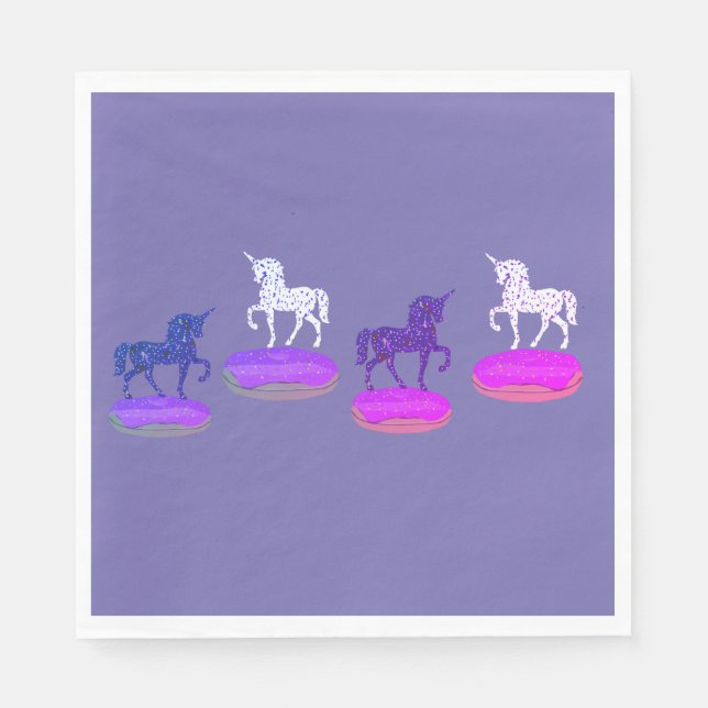 Donuts Delight Unicorns Spaß Serviette (Vorderseite)