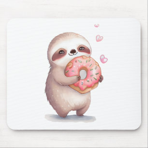 Donuts essen wie ein Faulpelz! Mousepad