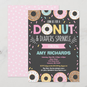 Donuts Et Diapeurs Bébé Sprinkle Invitation
