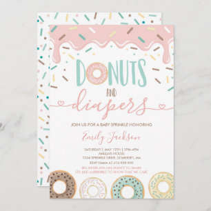 Donuts Et Diapeurs Invitation À Saupoudrer
