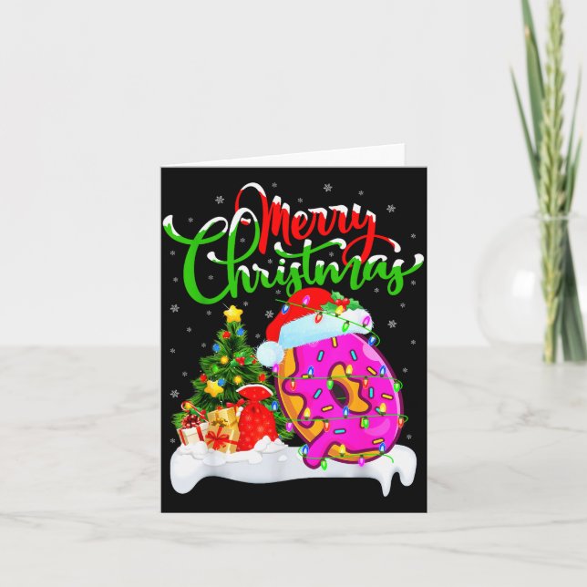 Donuts Food Lover Xmas Decorations Santa Donuts Ch Karte (Vorderseite)