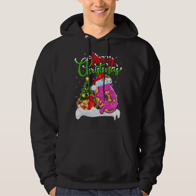 Donuts Food Lover Xmas Dekorationen Santa Donuts C Hoodie (Vorderseite)