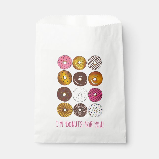 Donuts für Sie Liebe Valentinstag Doughnut Dutzend Geschenktütchen (Vorderseite)