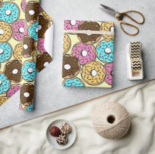 Donuts Gemustert Geburtstag Geschenkpapier