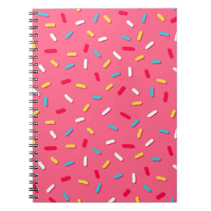 Donut's Glaze nahtlos Muster, rosa Hintergrund, t Notizblock