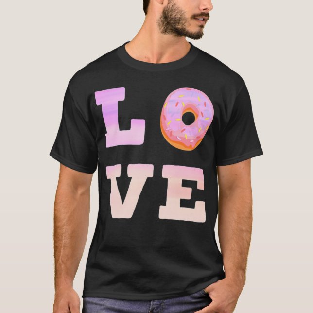 Donuts Liebe Herz Liebe Donut Schöne farbenfrohe F T-Shirt (Vorderseite)