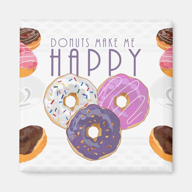 Donuts machen mich glücklich magnet (Vorne)