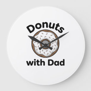 Donuts mit Papa Vintage-Donut-Shirt-Design_1 Große Wanduhr