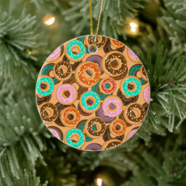 Donuts mit Sprinklmuster Keramik Ornament