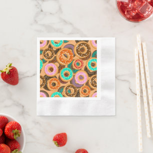 Donuts mit Sprinklmuster Serviette