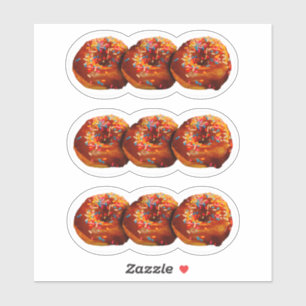 Donuts mit Streuseln individuell zugeschnittenes V Aufkleber