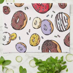 Donuts nahtloses Muster Geschirrtuch