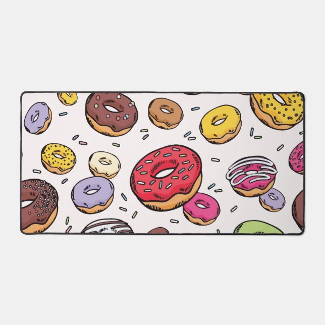 Donuts nahtloses Muster Schreibtischunterlage (Vorderseite)