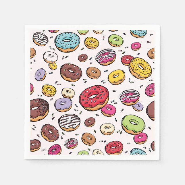 Donuts nahtloses Muster Serviette (Vorderseite)